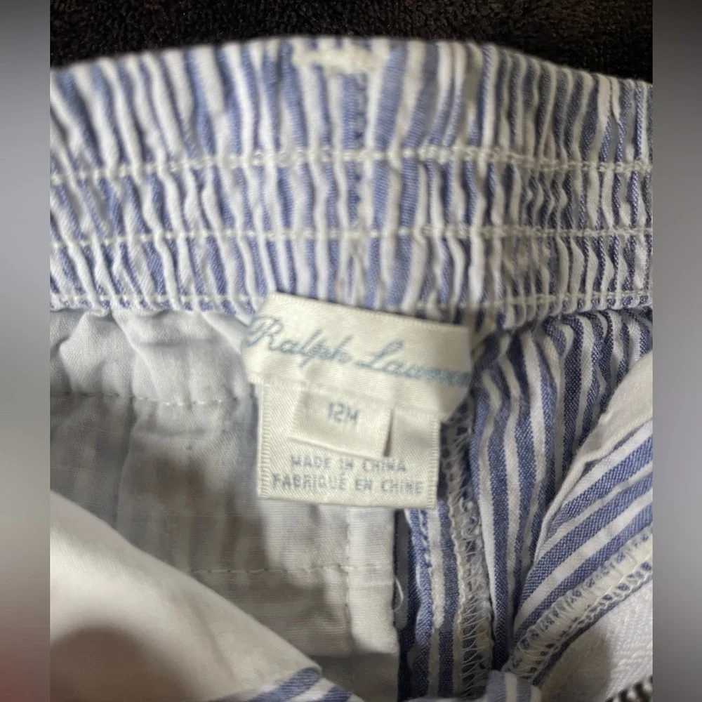 Blue Seersucker Ralph Lauren 12 Month Boy